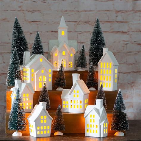 metal folding christmas house scene white|Amazon.com: Christmas Village White.